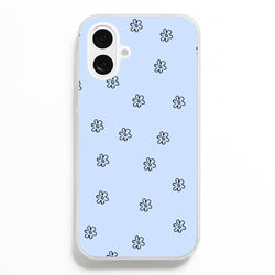 Detail Flower Pattern - Blue  -  Phone Case for iPhone 16 Plus