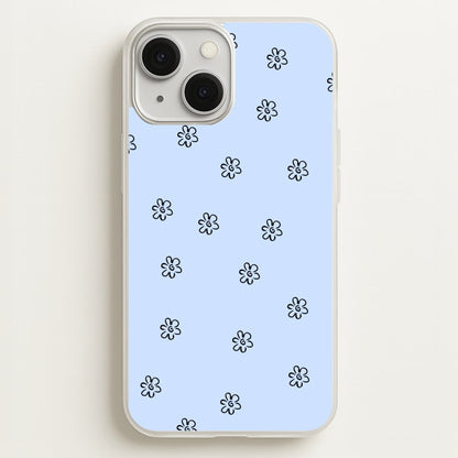 Detail Flower Pattern - Blue  -  Phone Case for iPhone 13 Mini