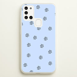 Detail Flower Pattern - Blue  -  Phone Case for Galaxy A21s