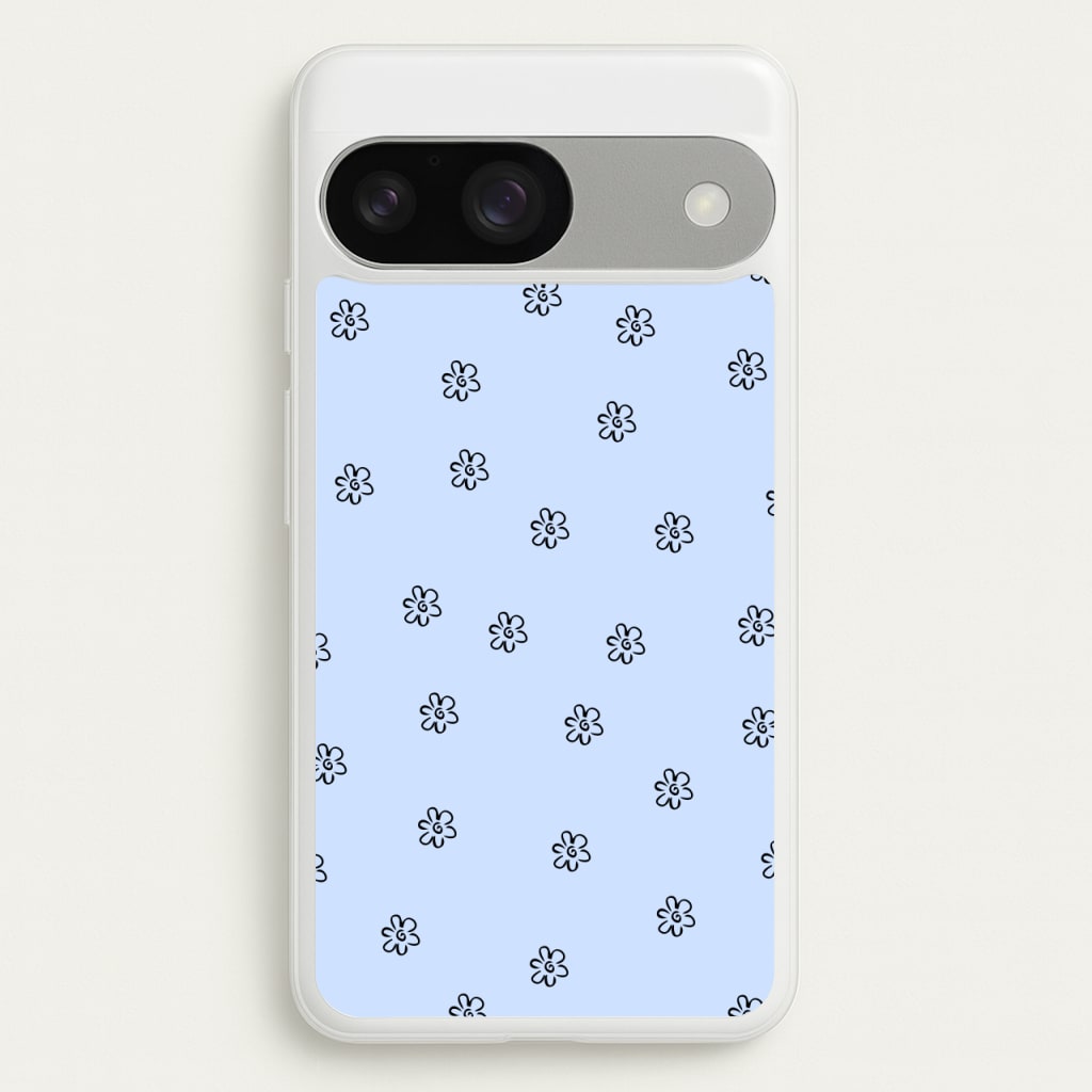 Detail Flower Pattern - Blue  -  Phone Case for Google Pixel 9 / 9 Pro