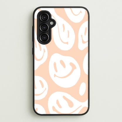 Trippn Smiley - Orange  - Abstract Patterns Phone Case for Galaxy A14