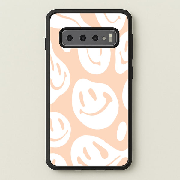 Trippn Smiley - Orange  - Abstract Patterns Phone Case for Galaxy S10