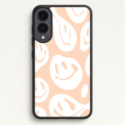 Trippn Smiley - Orange  - Abstract Patterns Phone Case for Galaxy S25 Edge