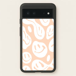 Trippn Smiley - Orange  - Abstract Patterns Phone Case for Google Pixel 6