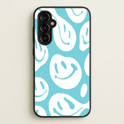 Trippn Smiley - Blue  - Abstract Patterns Phone Case for Galaxy A54