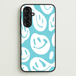 Trippn Smiley - Blue  - Abstract Patterns Phone Case for Galaxy A16