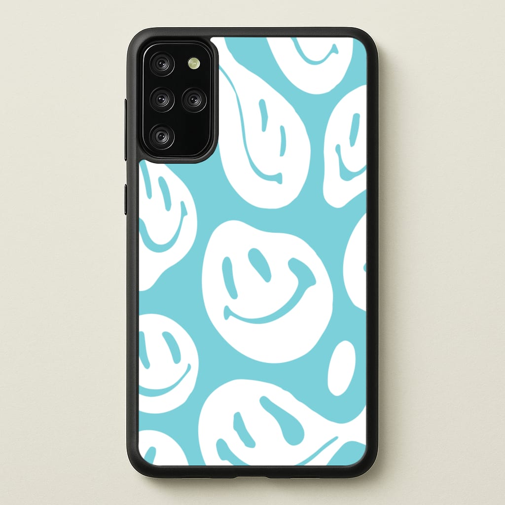 Trippn Smiley - Blue  - Abstract Patterns Phone Case for Galaxy S20 Plus