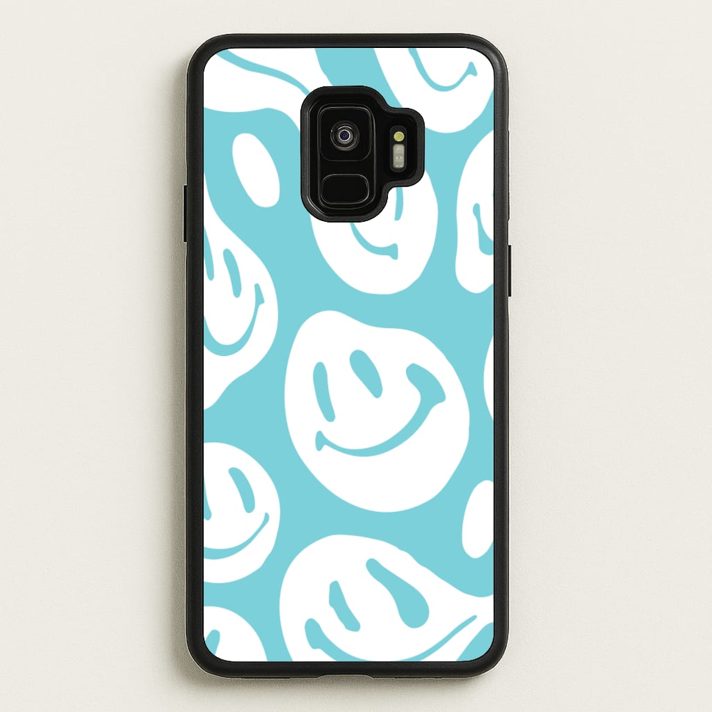 Trippn Smiley - Blue  - Abstract Patterns Phone Case for Galaxy S9