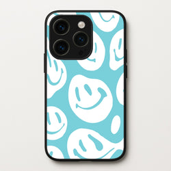 Trippn Smiley - Blue  - Abstract Patterns Phone Case for iPhone 15 Pro