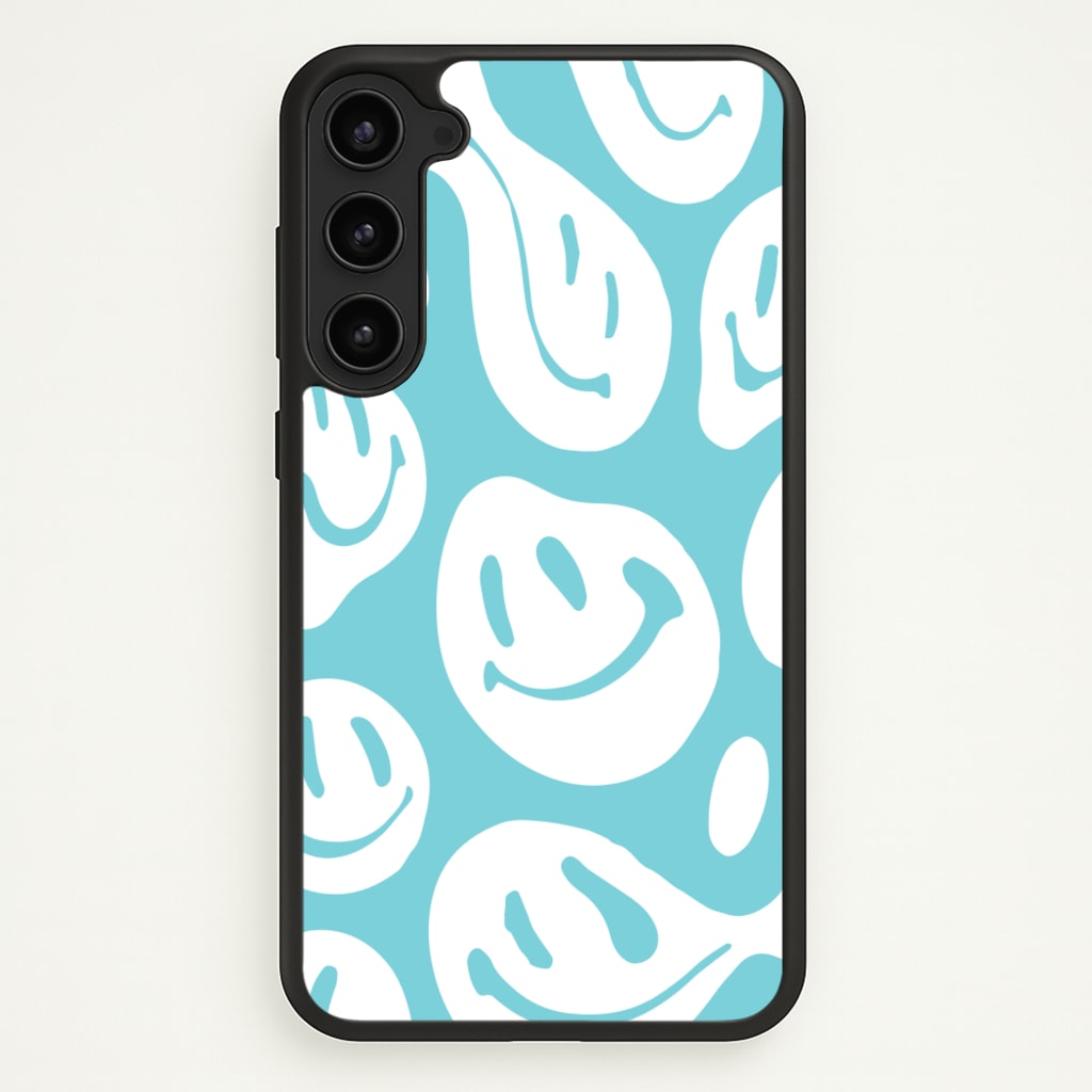 Trippn Smiley - Blue  - Abstract Patterns Phone Case for Galaxy S23 Plus
