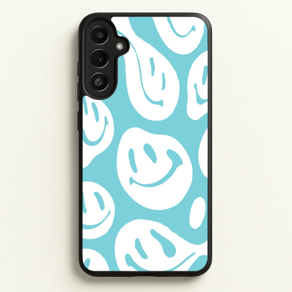 Trippn Smiley - Blue  - Abstract Patterns Phone Case for Galaxy A34