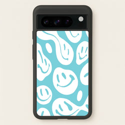 Trippn Smiley - Blue  - Abstract Patterns Phone Case for Google Pixel 8 Pro