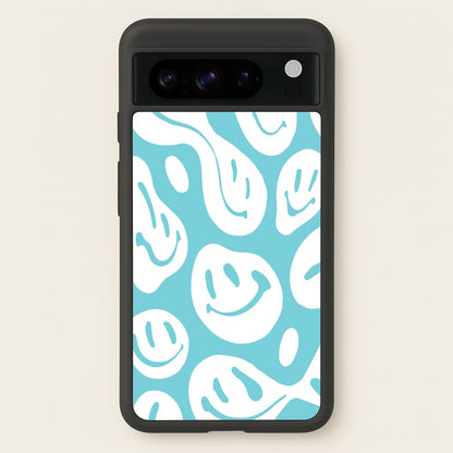 Trippn Smiley - Blue  - Abstract Patterns Phone Case for Google Pixel 8 Pro