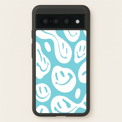 Trippn Smiley - Blue  - Abstract Patterns Phone Case for Google Pixel 7 Pro