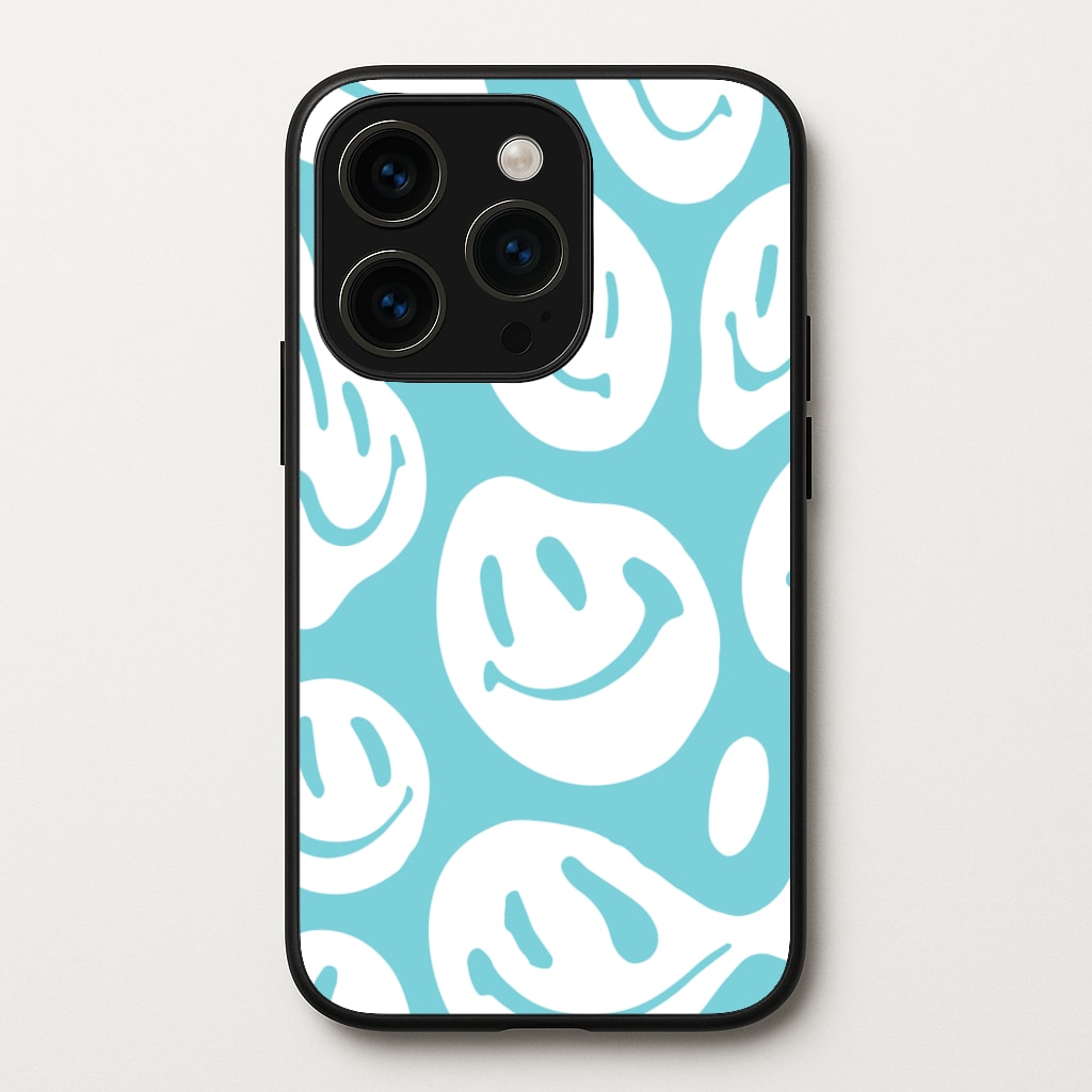 Trippn Smiley - Blue  - Abstract Patterns Phone Case for iPhone 15 Pro Max