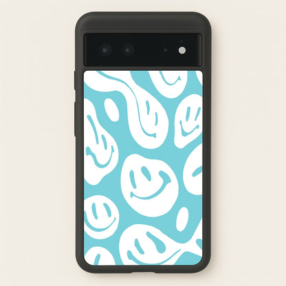 Trippn Smiley - Blue  - Abstract Patterns Phone Case for Google Pixel 6
