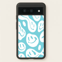 Trippn Smiley - Blue  - Abstract Patterns Phone Case for Google Pixel 8