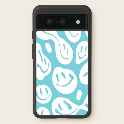 Trippn Smiley - Blue  - Abstract Patterns Phone Case for Google Pixel 8
