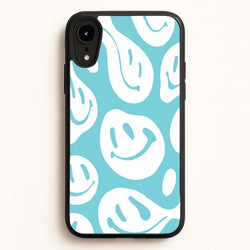 Trippn Smiley - Blue  - Abstract Patterns Phone Case for iPhone XR