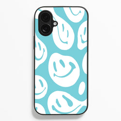 Trippn Smiley - Blue  - Abstract Patterns Phone Case for iPhone 16 Plus