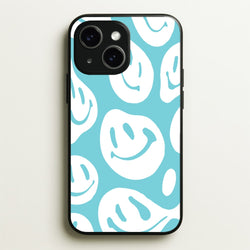 Trippn Smiley - Blue  - Abstract Patterns Phone Case for iPhone 15