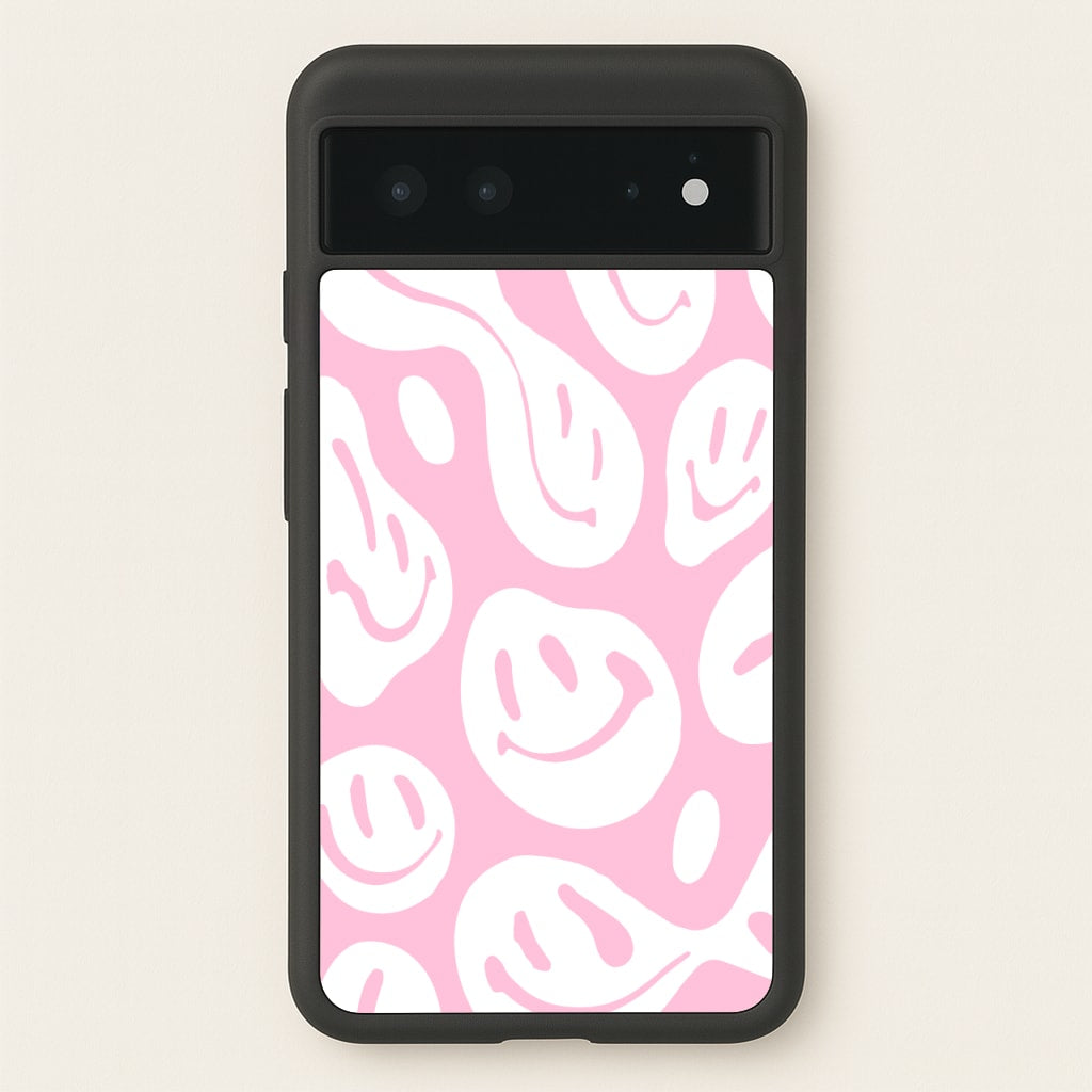Trippn Smiley - Pink  - Abstract Patterns Phone Case for Google Pixel 6