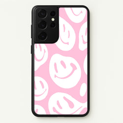 Trippn Smiley - Pink  - Abstract Patterns Phone Case for Galaxy S21 Ultra