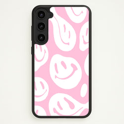 Trippn Smiley - Pink  - Abstract Patterns Phone Case for Galaxy S23