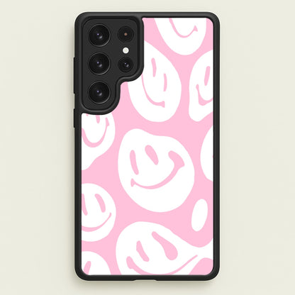 Trippn Smiley - Pink  - Abstract Patterns Phone Case for Galaxy S23 Ultra