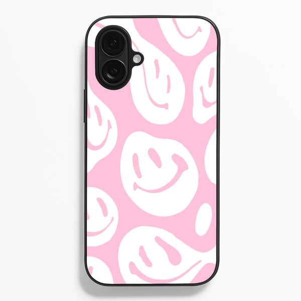 Trippn Smiley - Pink  - Abstract Patterns Phone Case for iPhone 16 Plus