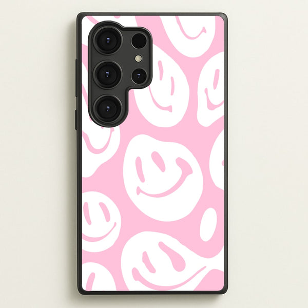 Trippn Smiley - Pink  - Abstract Patterns Phone Case for Galaxy S25 Ultra