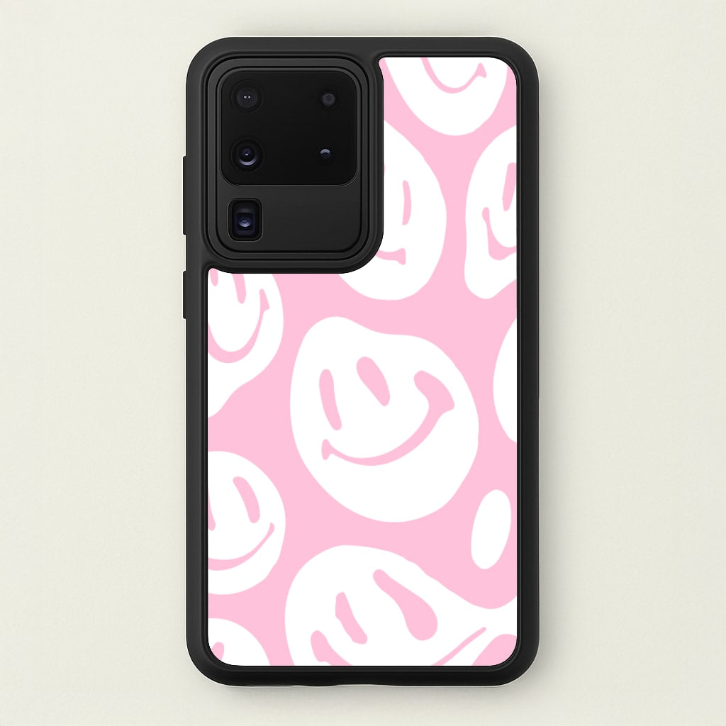 Trippn Smiley - Pink  - Abstract Patterns Phone Case for Galaxy S20 Ultra