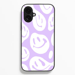 Trippn Smiley - Purple  - Abstract Patterns Phone Case for iPhone 16 Plus