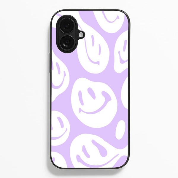 Trippn Smiley - Purple  - Abstract Patterns Phone Case for iPhone 16 Plus