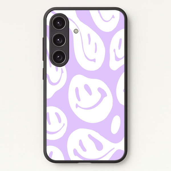 Trippn Smiley - Purple  - Abstract Patterns Phone Case for Galaxy S24 Plus
