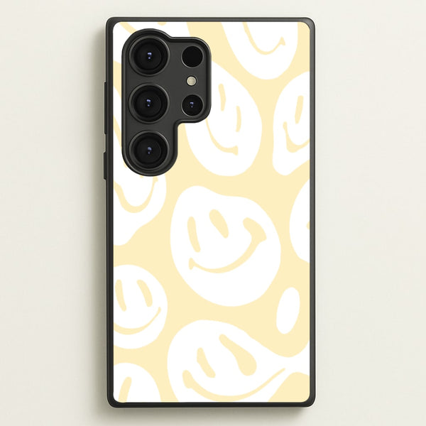 Trippn Smiley - Yellow  - Abstract Patterns Phone Case for Galaxy S25 Ultra
