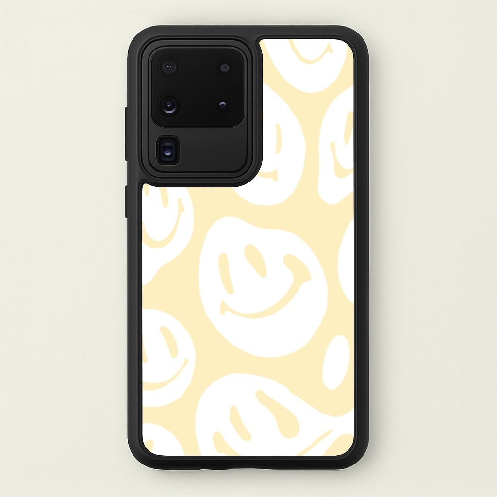 Trippn Smiley - Yellow  - Abstract Patterns Phone Case for Galaxy S20 Ultra