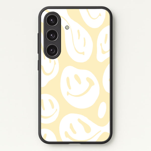 Trippn Smiley - Yellow  - Abstract Patterns Phone Case for Galaxy S24