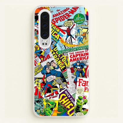 Superhero Comic Comics Pattern  -  Phone Case for Huawei P30