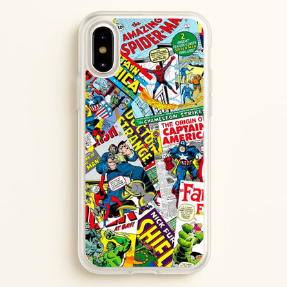 Superhero Comic Comics Pattern  -  Phone Case for iPhone X / XS