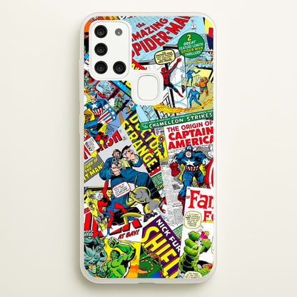 Superhero Comic Comics Pattern  -  Phone Case for Galaxy A21s