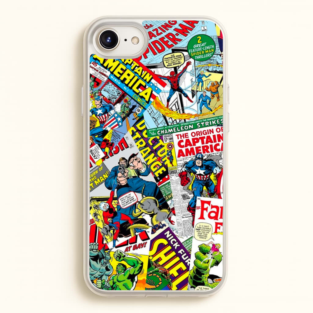 Superhero Comic Comics Pattern  -  Phone Case for iPhone 6 Plus / 7 Plus / 8 Plus