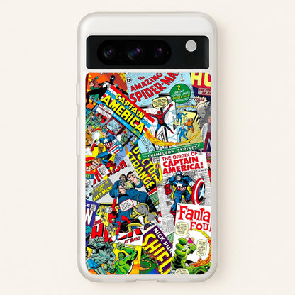 Superhero Comic Comics Pattern  -  Phone Case for Google Pixel 8 Pro