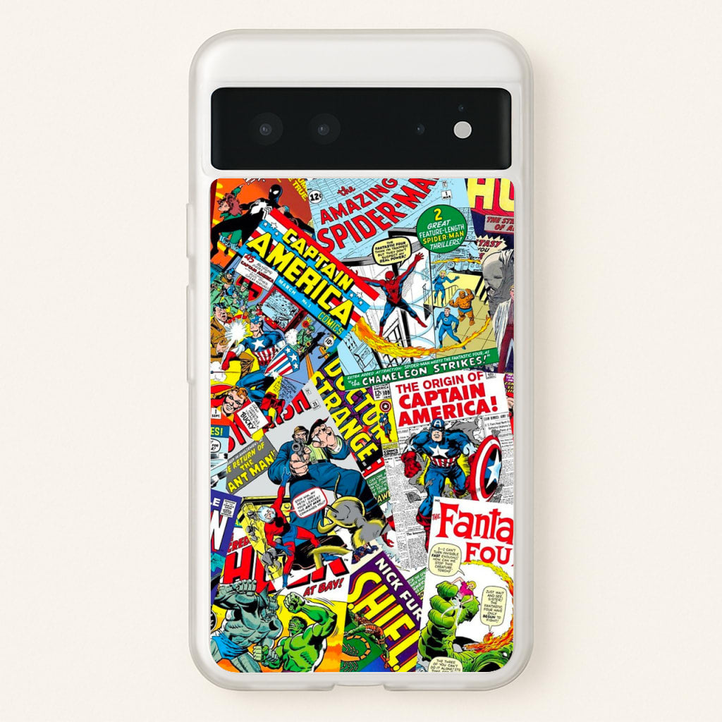 Superhero Comic Comics Pattern  -  Phone Case for Google Pixel 6