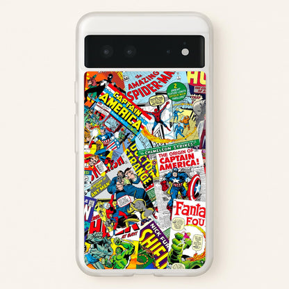 Superhero Comic Comics Pattern  -  Phone Case for Google Pixel 6