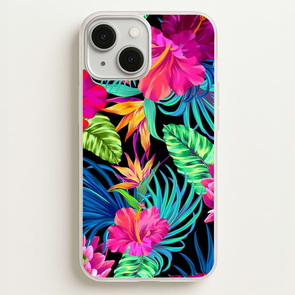 Colourful Hibiscus Pattern  -  Phone Case for iPhone 13