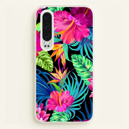 Colourful Hibiscus Pattern  -  Phone Case for Huawei P30