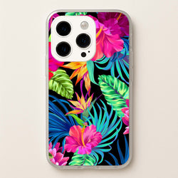 Colourful Hibiscus Pattern  -  Phone Case for iPhone 15 Pro Max