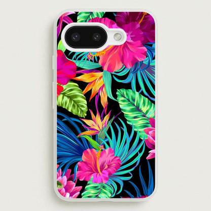 Colourful Hibiscus Pattern  -  Phone Case for Google Pixel 9a