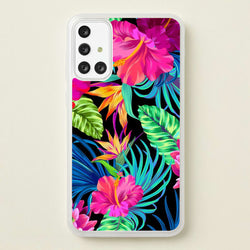 Colourful Hibiscus Pattern  -  Phone Case for Galaxy A71